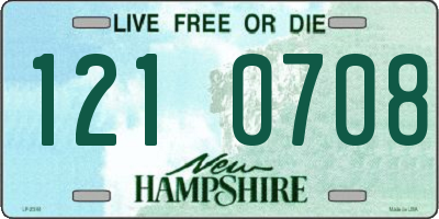 NH license plate 1210708