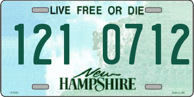NH license plate 1210712