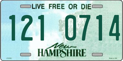 NH license plate 1210714