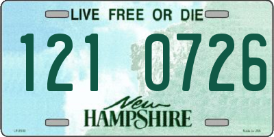NH license plate 1210726