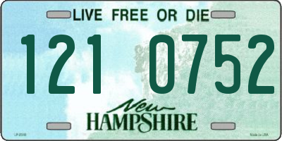 NH license plate 1210752