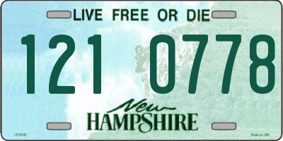NH license plate 1210778