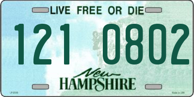 NH license plate 1210802