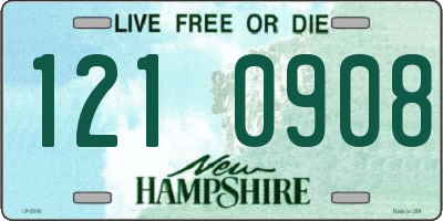 NH license plate 1210908