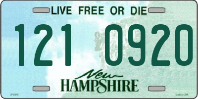 NH license plate 1210920