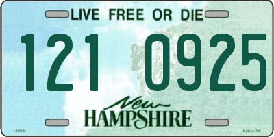 NH license plate 1210925