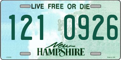 NH license plate 1210926