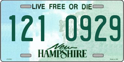 NH license plate 1210929