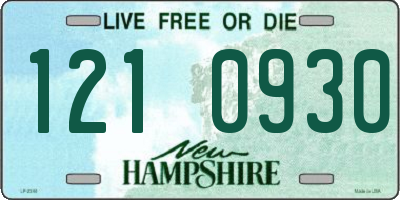 NH license plate 1210930