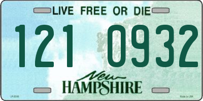 NH license plate 1210932