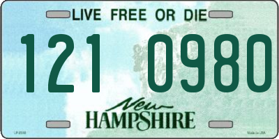 NH license plate 1210980