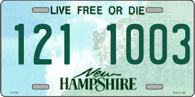 NH license plate 1211003