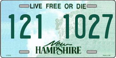 NH license plate 1211027