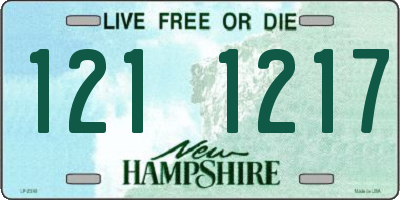 NH license plate 1211217