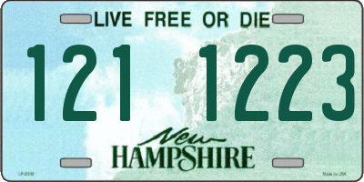 NH license plate 1211223