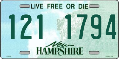 NH license plate 1211794