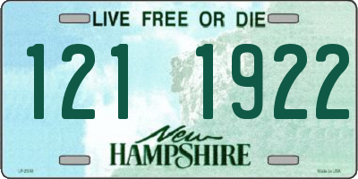 NH license plate 1211922