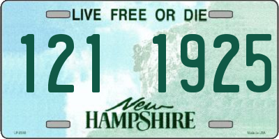 NH license plate 1211925