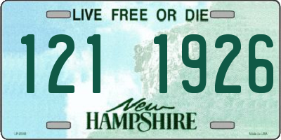 NH license plate 1211926