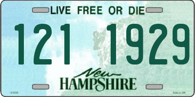 NH license plate 1211929
