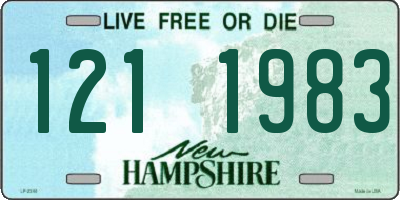 NH license plate 1211983