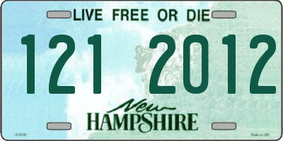 NH license plate 1212012