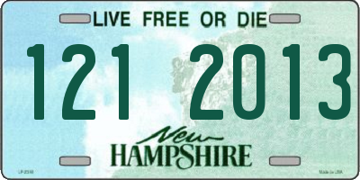 NH license plate 1212013