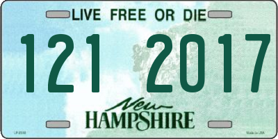 NH license plate 1212017