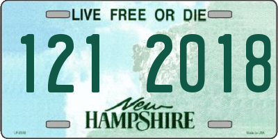 NH license plate 1212018