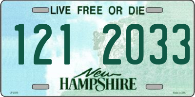 NH license plate 1212033