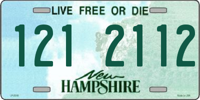 NH license plate 1212112