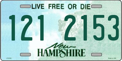 NH license plate 1212153