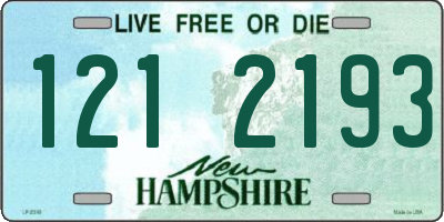 NH license plate 1212193
