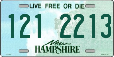 NH license plate 1212213