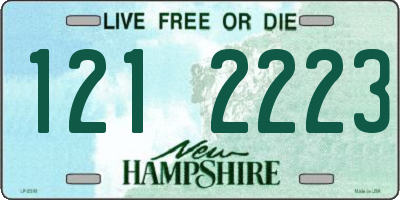 NH license plate 1212223