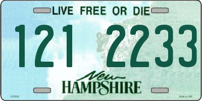 NH license plate 1212233