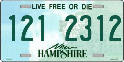 NH license plate 1212312