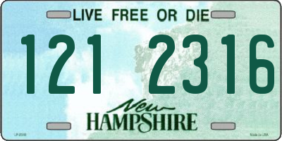 NH license plate 1212316