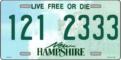 NH license plate 1212333