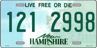 NH license plate 1212998