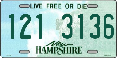 NH license plate 1213136