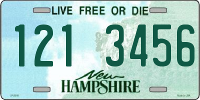 NH license plate 1213456
