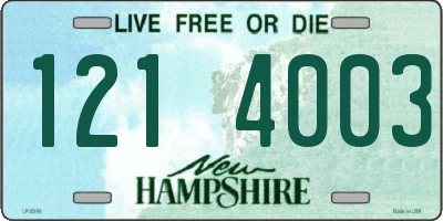NH license plate 1214003