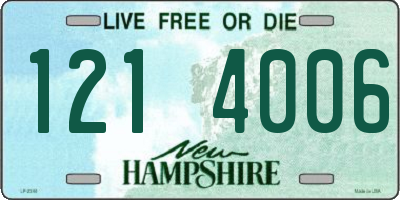 NH license plate 1214006