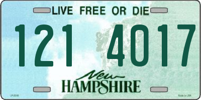 NH license plate 1214017
