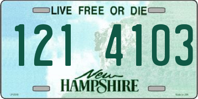 NH license plate 1214103
