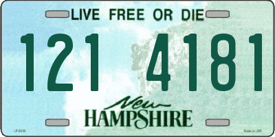 NH license plate 1214181