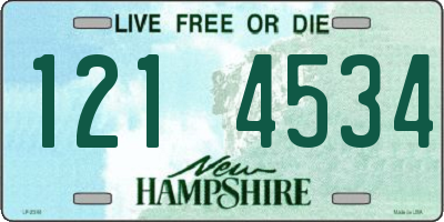 NH license plate 1214534