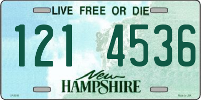 NH license plate 1214536