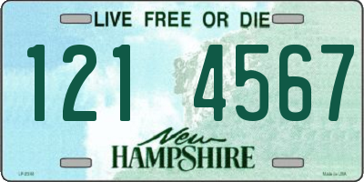 NH license plate 1214567